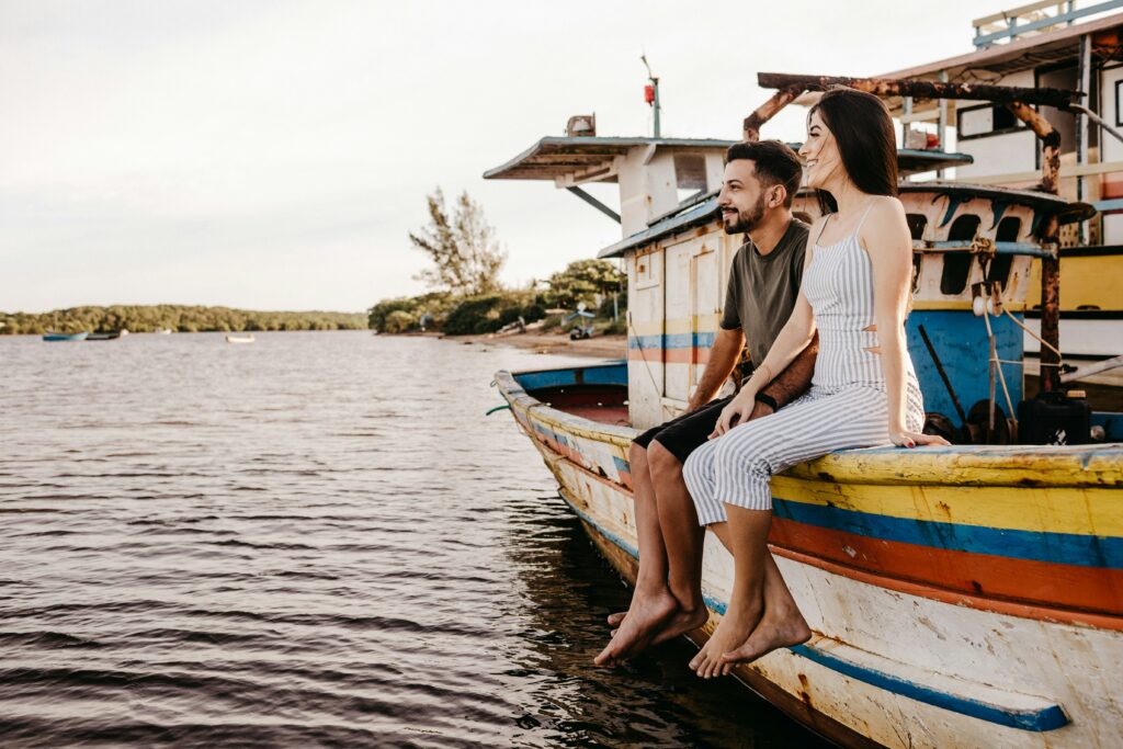 couple sitting in a boat